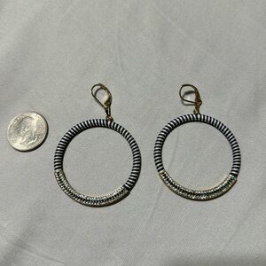 Hoop earrings for pierced ears.  Two sided.
